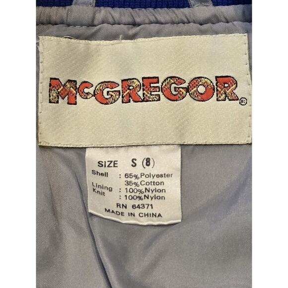 Mc Gregor Jacket Youth Sz 8 Vintage Blue/gray with zipper pull EUC - Picture 4 of 5